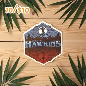 Stranger Things Sticker – Welcome to Hawkins Hexagon | Demogorgon | Glossy